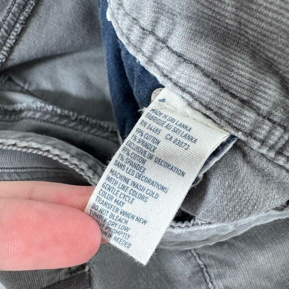 American Eagle Women’s Grey Corduroy Pants Low Rise Size 4 Cotton Blend Casual - Picture 6 of 9